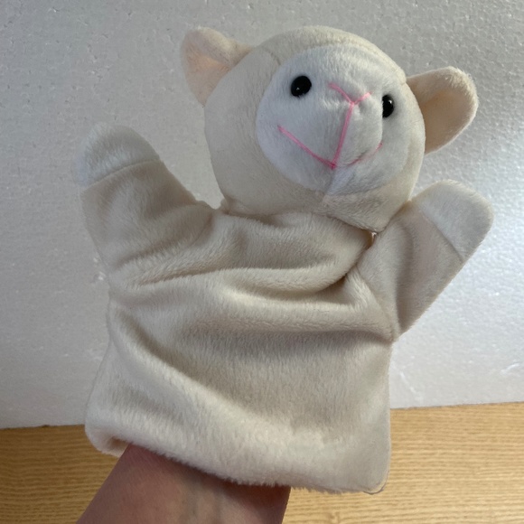 Plush Sheep Lamb Hand Puppet Cream Color 9” Four Star International Trading Co - Picture 3 of 8